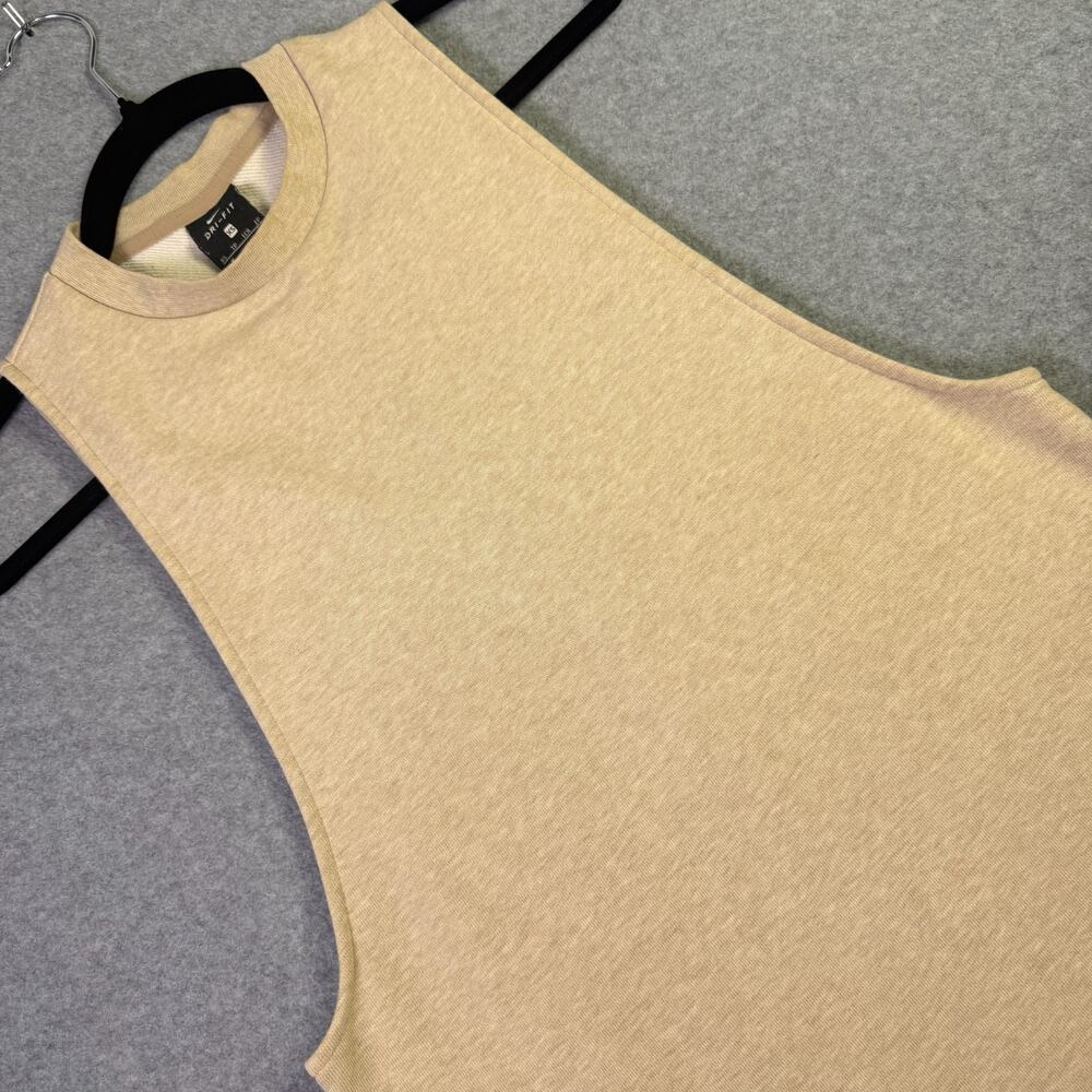 Nike Dri-Fit Womens XS Tan Sleeveless Muscle Crewneck Tank Top Training Athletic
